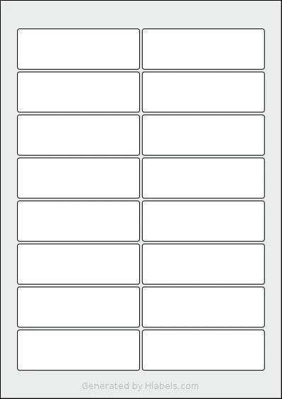 AALabels® AAA016 template with 16 rectangular 91 x 30 millimeter labels per sheet, on A4-size adhesive blank label sheets.