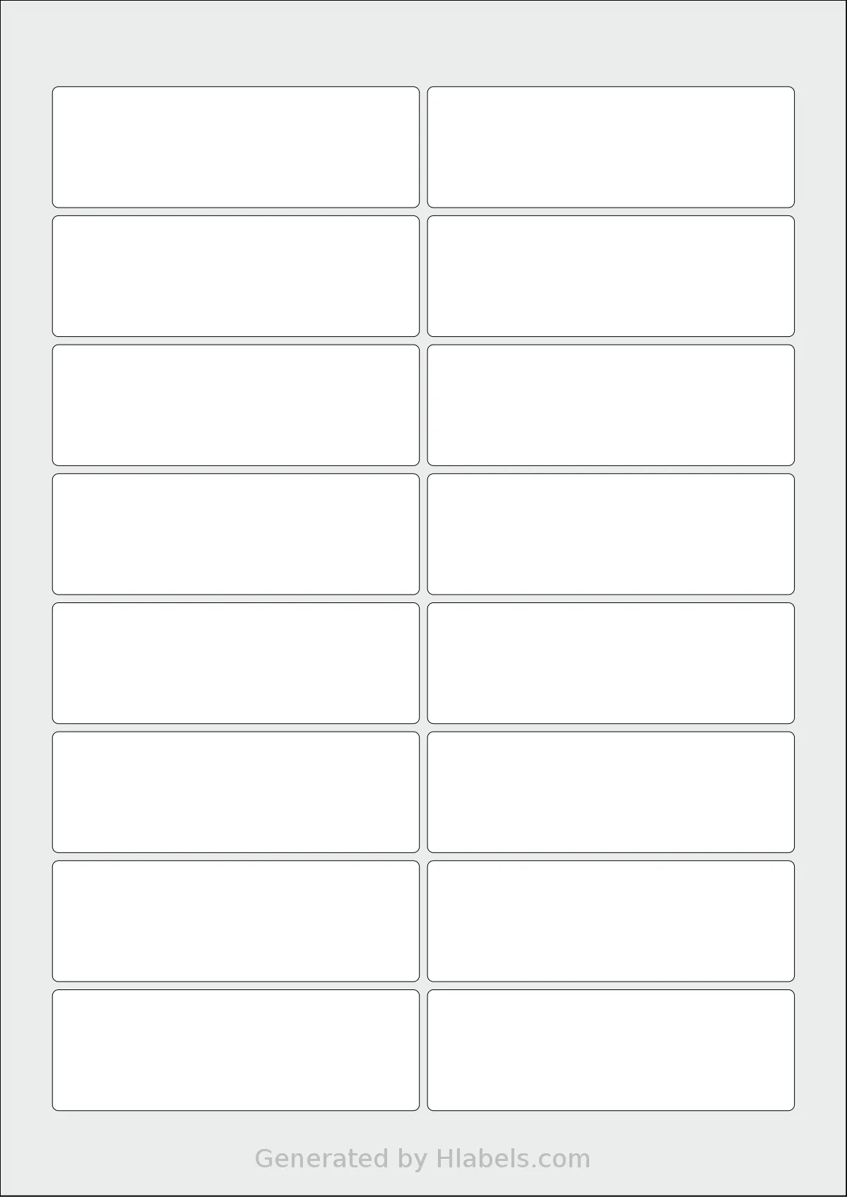 AALabels® AAA016 template with 16 rectangular 91 x 30 millimeter labels per sheet, on A4-size adhesive blank label sheets.