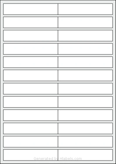 AALabels® AAA024 template with 24 rectangular 99 x 20 millimeter labels per sheet, on A4-size adhesive blank label sheets.