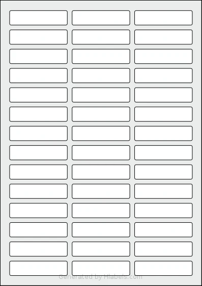 AALabels® AAA042 template with 42 rectangular 60 x 15 millimeter labels per sheet, on A4-size adhesive blank label sheets.