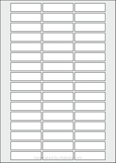AALabels® AAA048 template with 48 rectangular 55 x 15 millimeter labels per sheet, on A4-size adhesive blank label sheets.