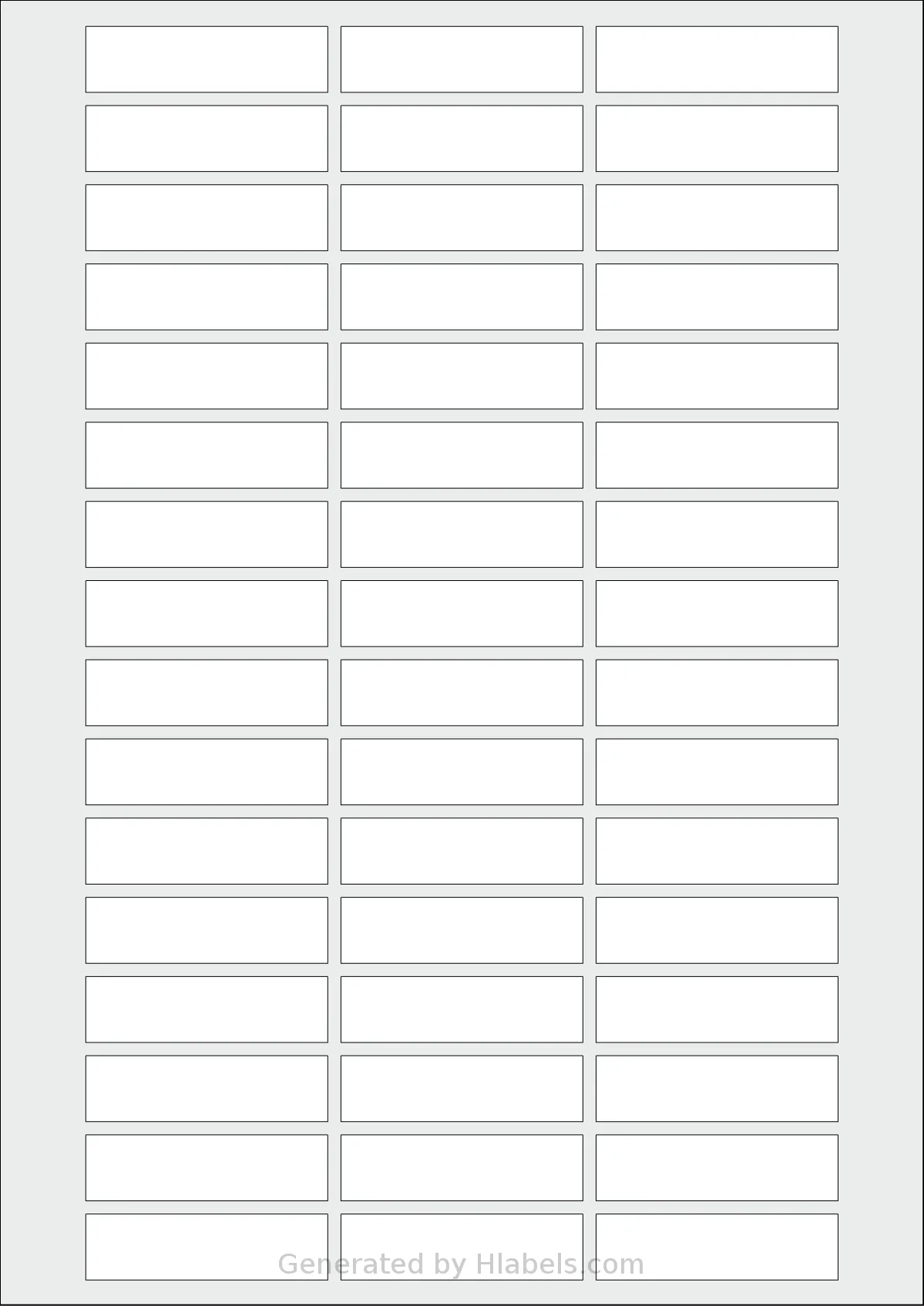 AALabels® AAA048 template with 48 rectangular 55 x 15 millimeter labels per sheet, on A4-size adhesive blank label sheets.