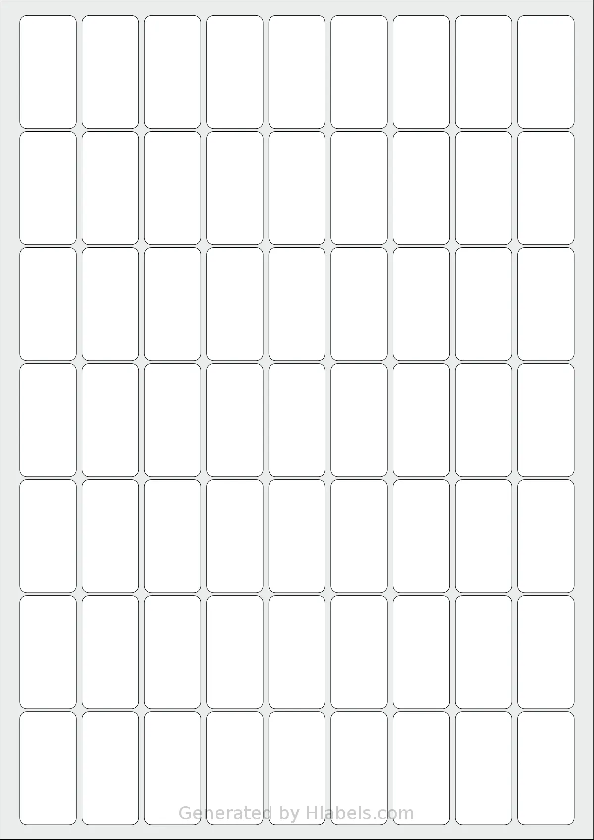 AALabels® AAA063 template with 63 rectangular 20 x 40 millimeter labels per sheet, on A4-size adhesive blank label sheets.