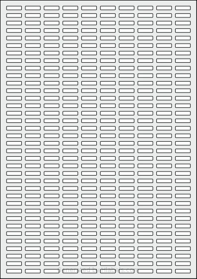 AALabels® AAA360 template with 360 rectangular 16 x 4 millimeter labels per sheet, on A4-size adhesive blank label sheets.