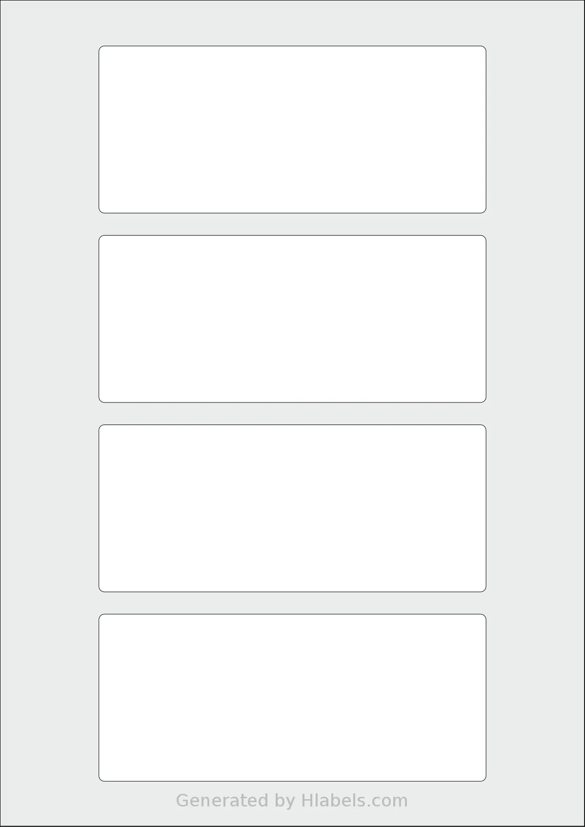 AALabels® AAAB04 template with 4 rectangular 139 x 60 millimeter labels per sheet, on A4-size adhesive blank label sheets.
