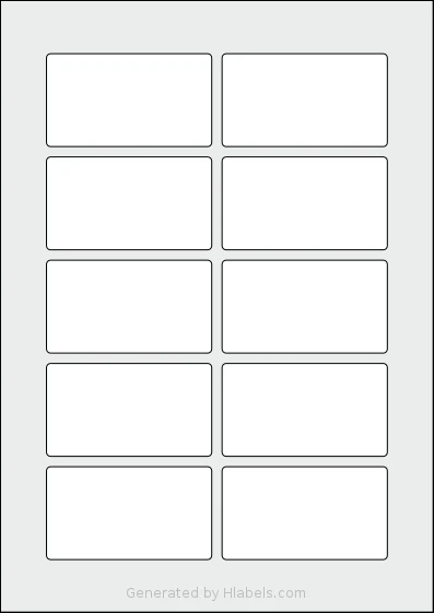 AALabels® AAAB10 template with 10 rectangular 80 x 45 millimeter labels per sheet, on A4-size adhesive blank label sheets.