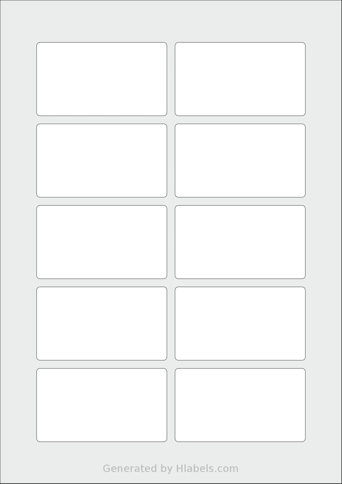 AALabels® AAAB10 template with 10 rectangular 80 x 45 millimeter labels per sheet, on A4-size adhesive blank label sheets.