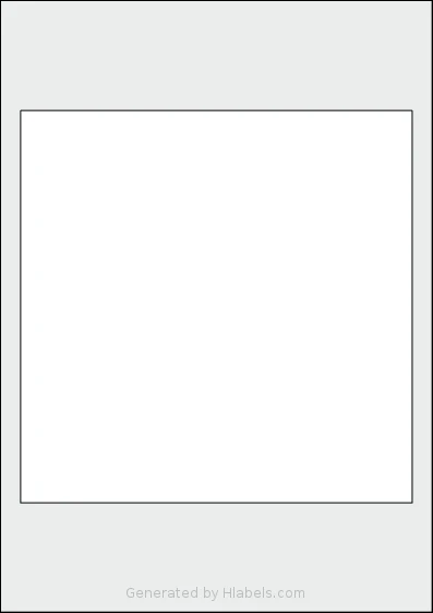 AALabels® AAAH01 template with 1 square 190 x 190 millimeter labels per sheet, on A4-size adhesive blank label sheets.
