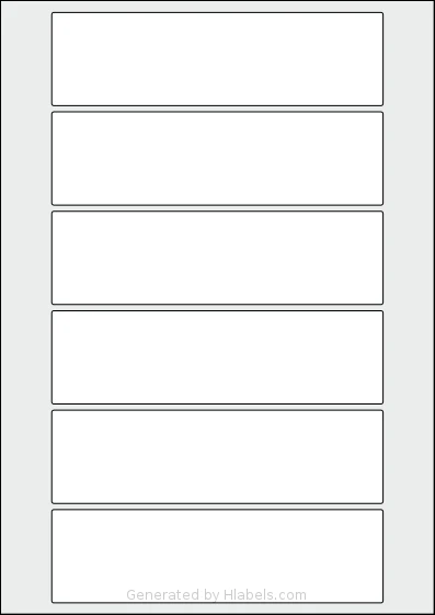 AALabels® AAAN06 template with 6 rectangular 160 x 45 millimeter labels per sheet, on A4-size adhesive blank label sheets.