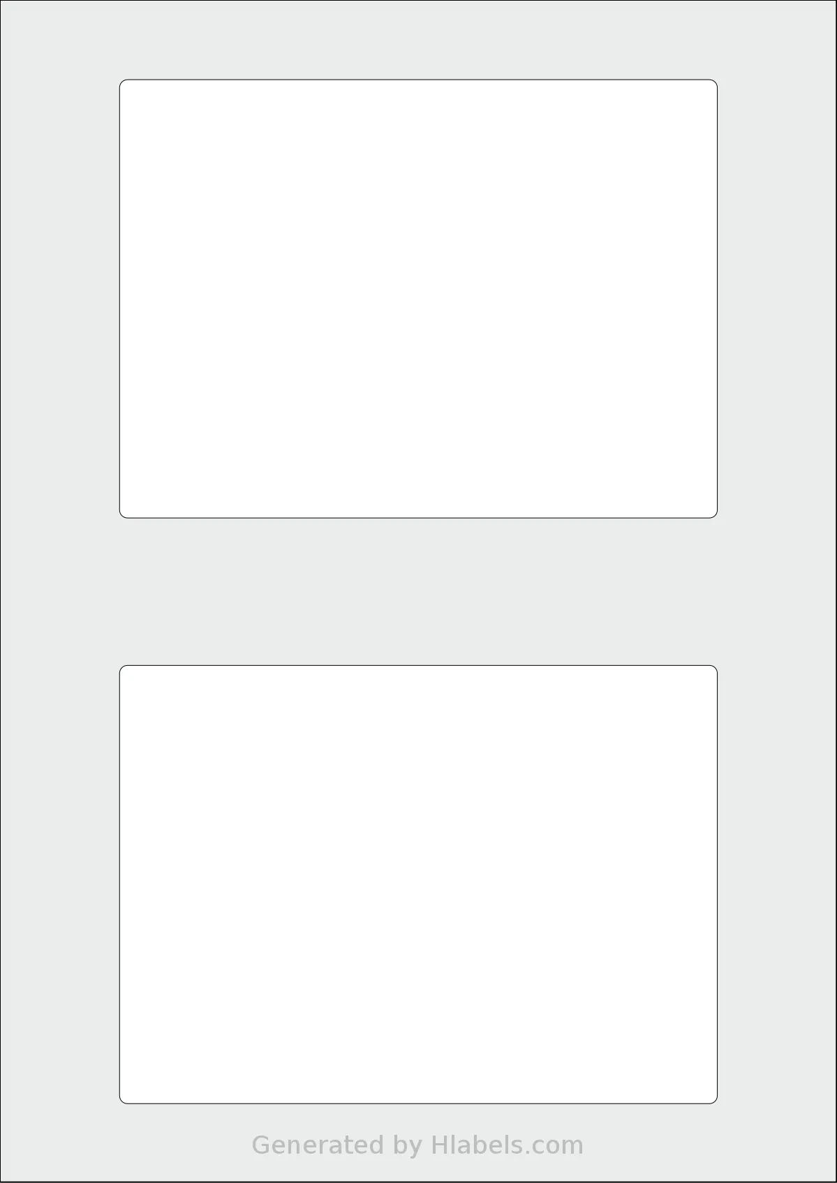 AALabels® AAAR02 template with 2 rectangular 150 x 110 millimeter labels per sheet, on A4-size adhesive blank label sheets.