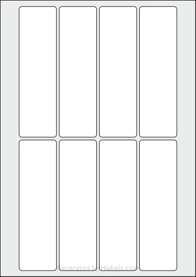 AALabels® AAAR08 template with 8 rectangular 40 x 140 millimeter labels per sheet, on A4-size adhesive blank label sheets.