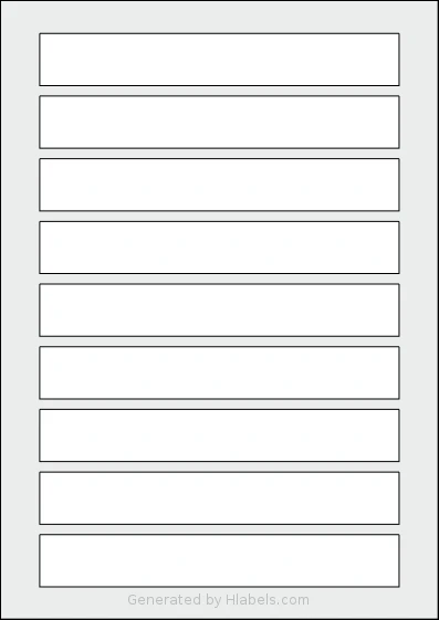 AALabels® AAAR09 template with 9 rectangular 172 x 25 millimeter labels per sheet, on A4-size adhesive blank label sheets.