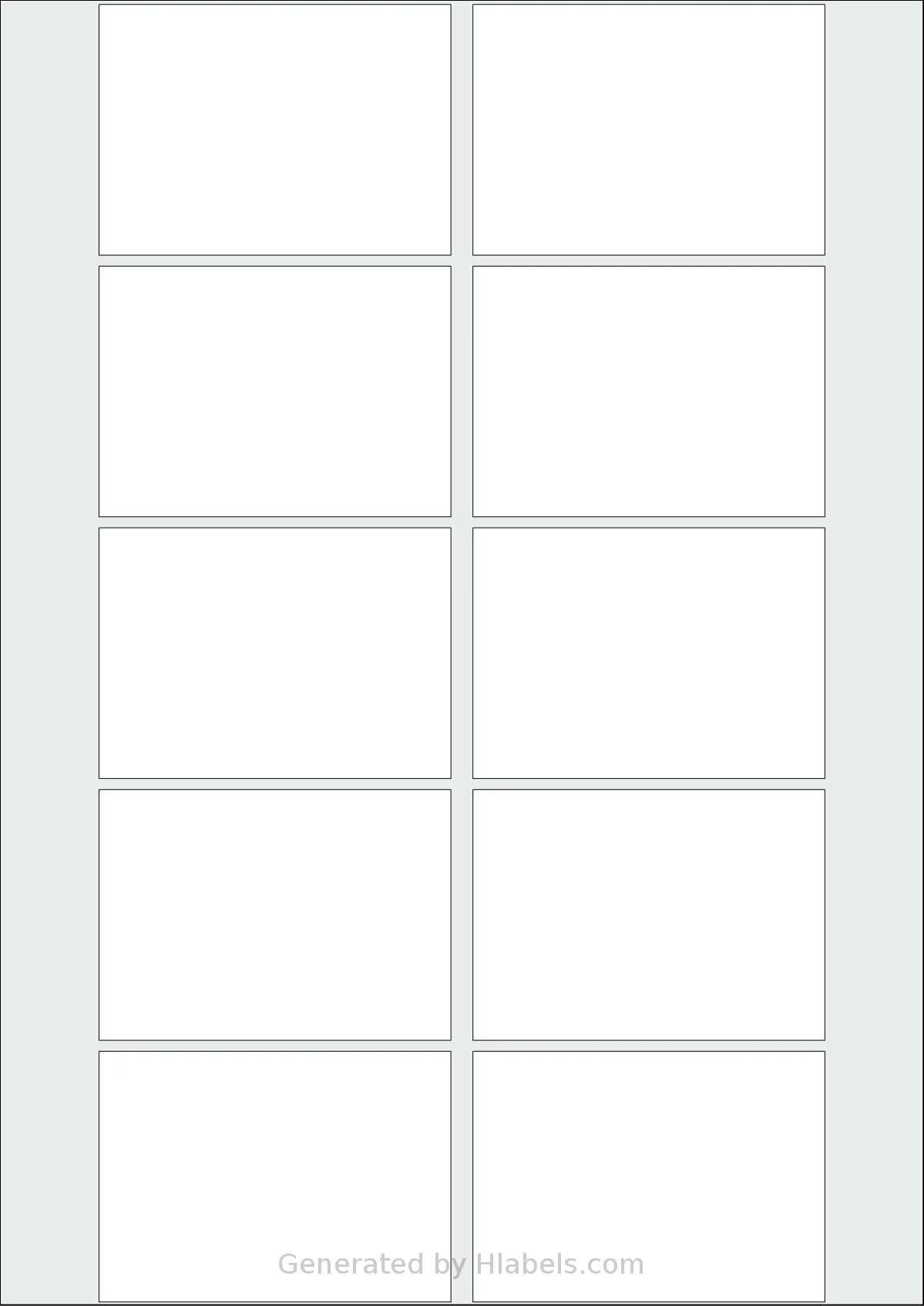 AALabels® AAAS10 template with 10 rectangular 80 x 57 millimeter labels per sheet, on A4-size adhesive blank label sheets.