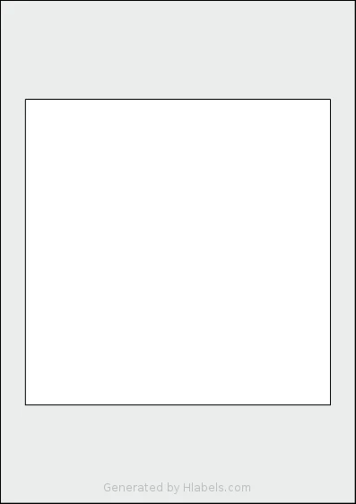 AALabels® AAB001 template with 1 square 180 x 180 millimeter labels per sheet, on A4-size adhesive blank label sheets.