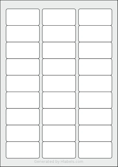 AALabels® AAB027 template with 27 rectangular 59.5 x 29.5 millimeter labels per sheet, on A4-size adhesive blank label sheets.