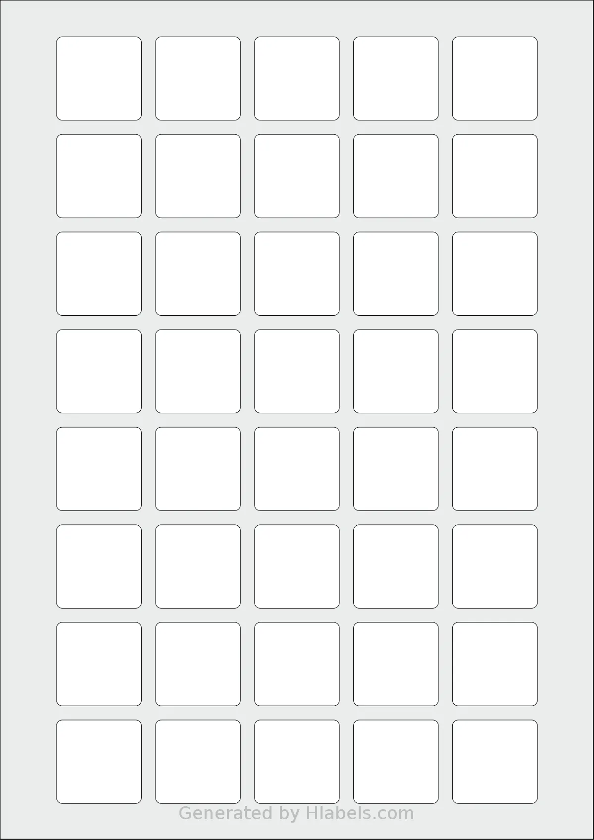 AALabels® AAB040 template with 40 rectangular 30 x 29.5 millimeter labels per sheet, on A4-size adhesive blank label sheets.