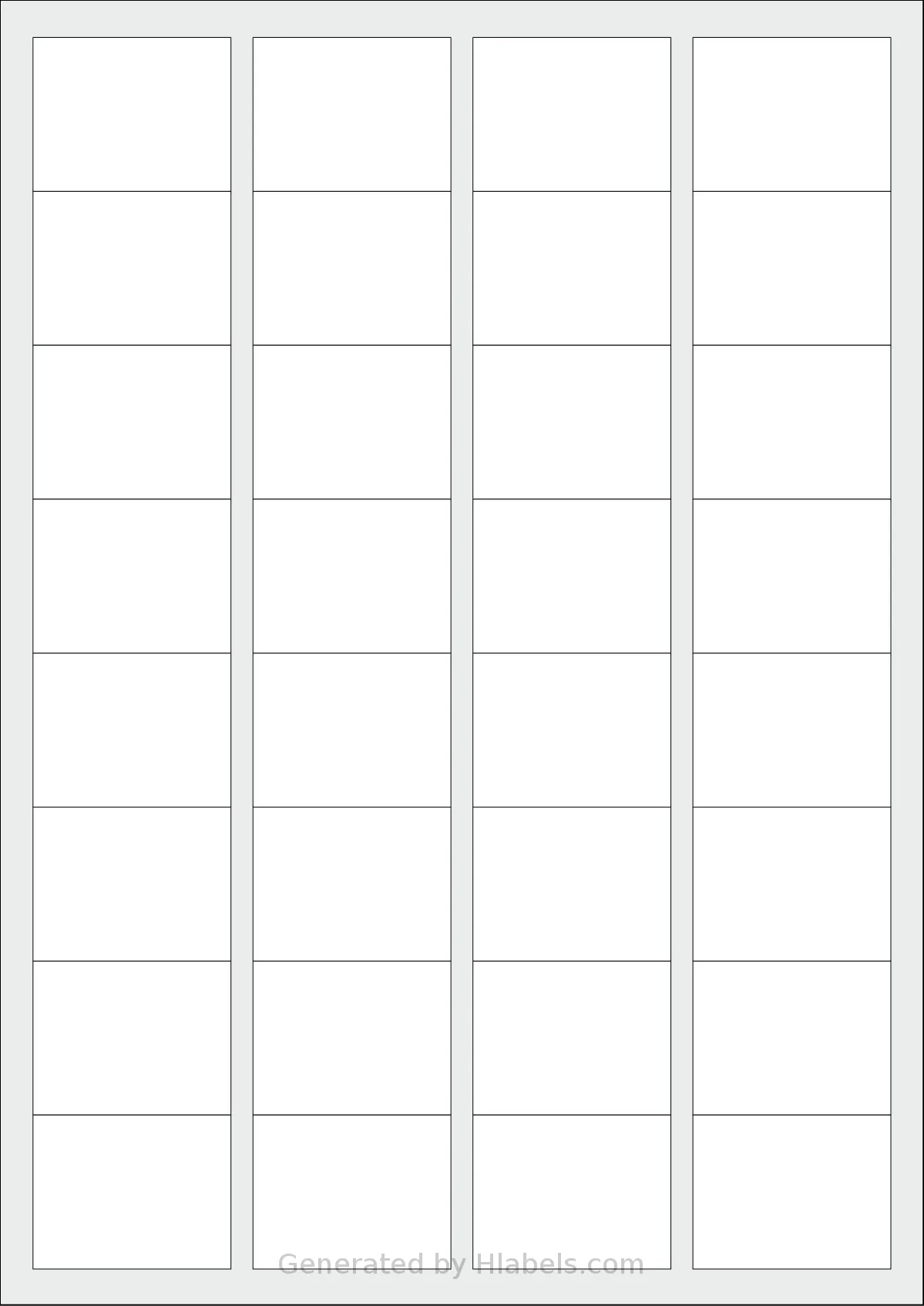 AALabels® AABT32 template with 32 rectangular 45 x 35 millimeter labels per sheet, on A4-size adhesive blank label sheets.