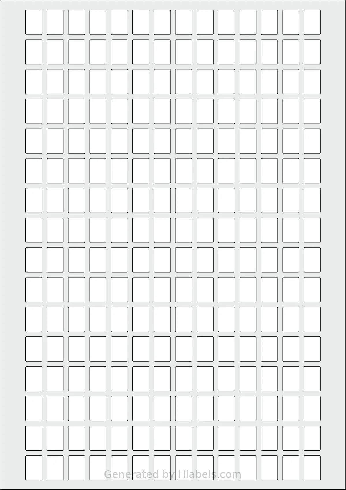 AALabels® AAC224 template with 224 rectangular 10 x 15 millimeter labels per sheet, on A4-size adhesive blank label sheets.