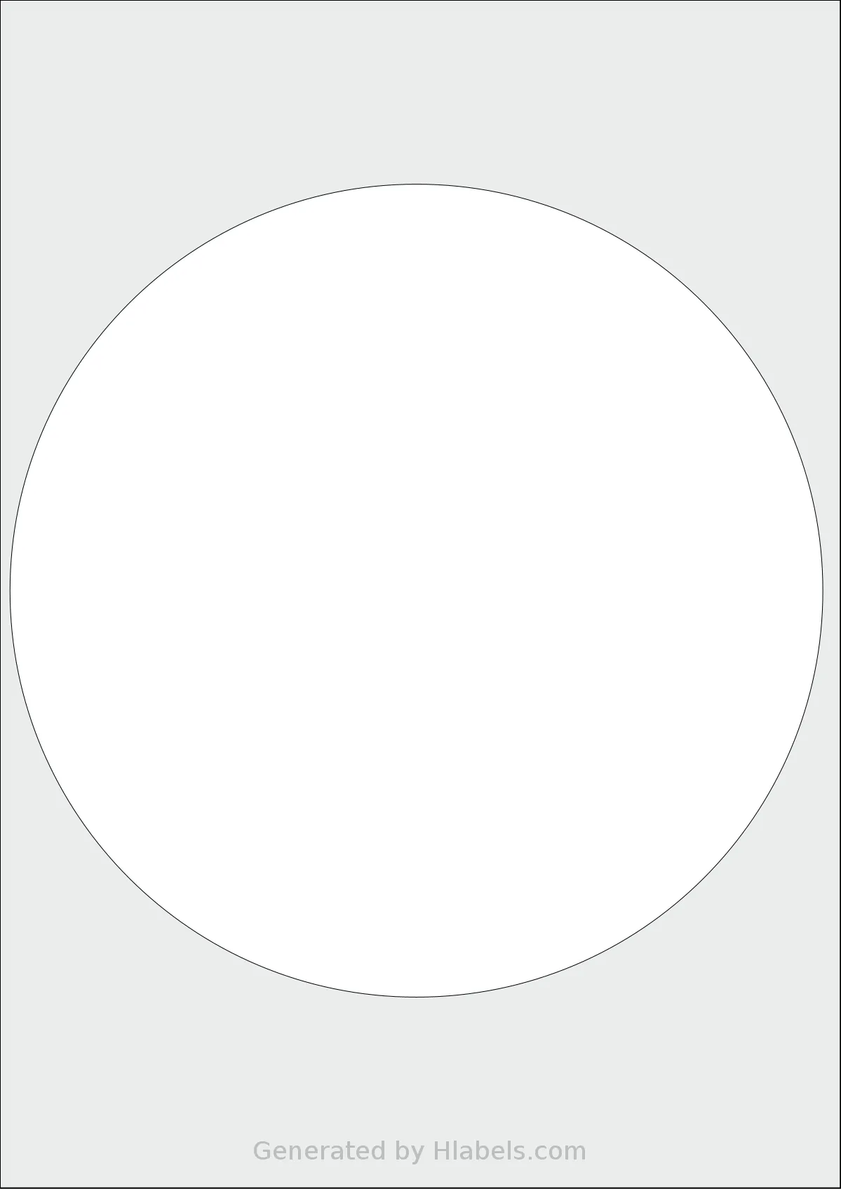 AALabels® AACP01 template with 1 circle labels per sheet, each 203 millimeter in diameter, on A4-size adhesive blank label sheets.