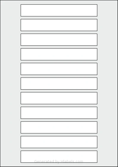 AALabels® AAD011 template with 11 rectangular 136 x 21 millimeter labels per sheet, on A4-size adhesive blank label sheets.