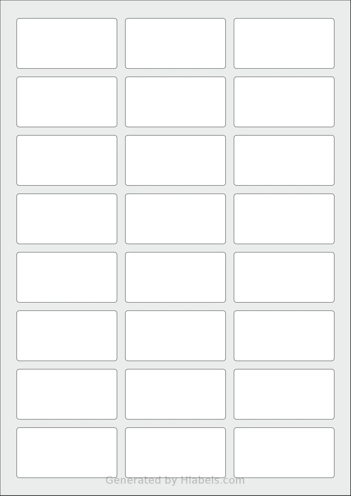 AALabels® AAD024 template with 24 rectangular 60 x 30 millimeter labels per sheet, on A4-size adhesive blank label sheets.