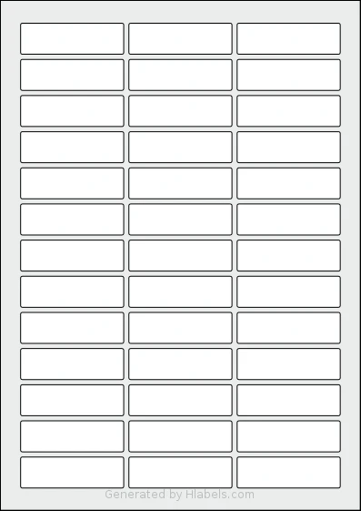 AALabels® AAD039 template with 39 rectangular 60 x 18 millimeter labels per sheet, on A4-size adhesive blank label sheets.