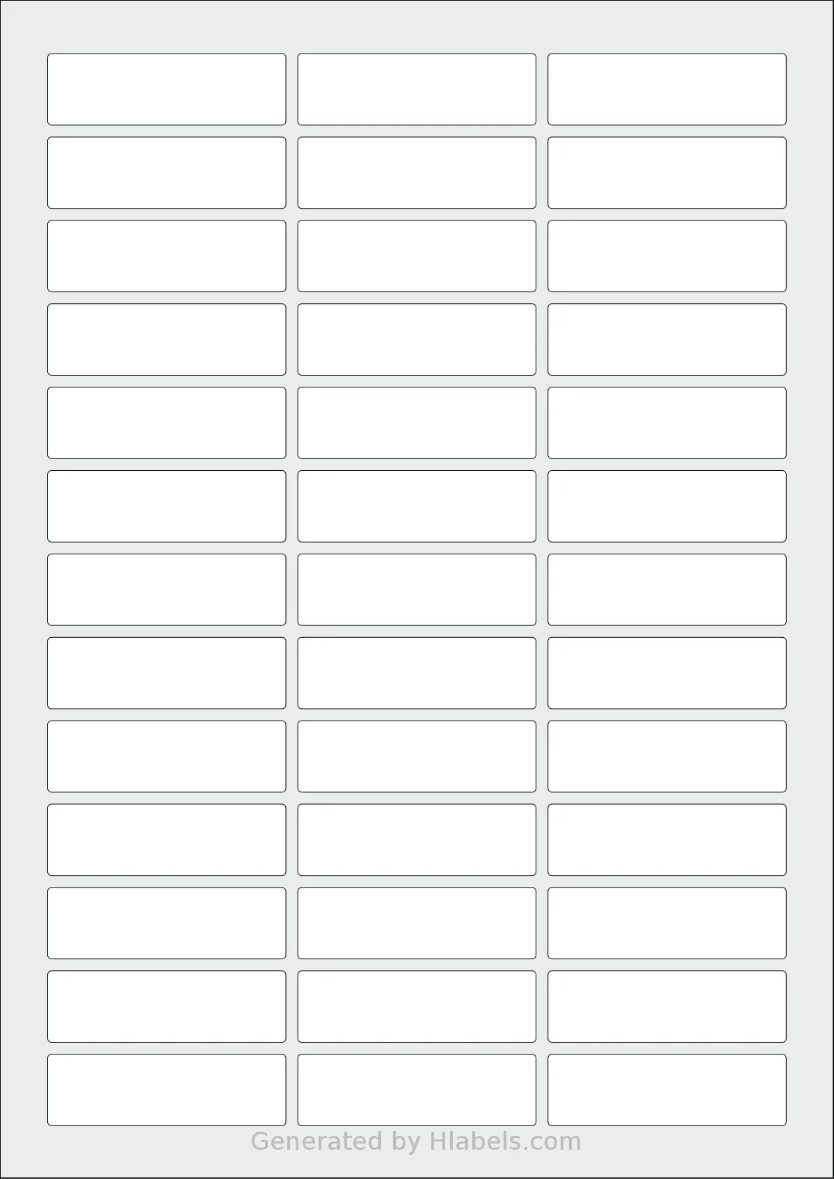AALabels® AAD039 template with 39 rectangular 60 x 18 millimeter labels per sheet, on A4-size adhesive blank label sheets.