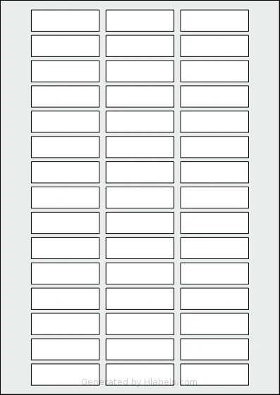 AALabels® AAD045 template with 45 rectangular 51 x 16 millimeter labels per sheet, on A4-size adhesive blank label sheets.