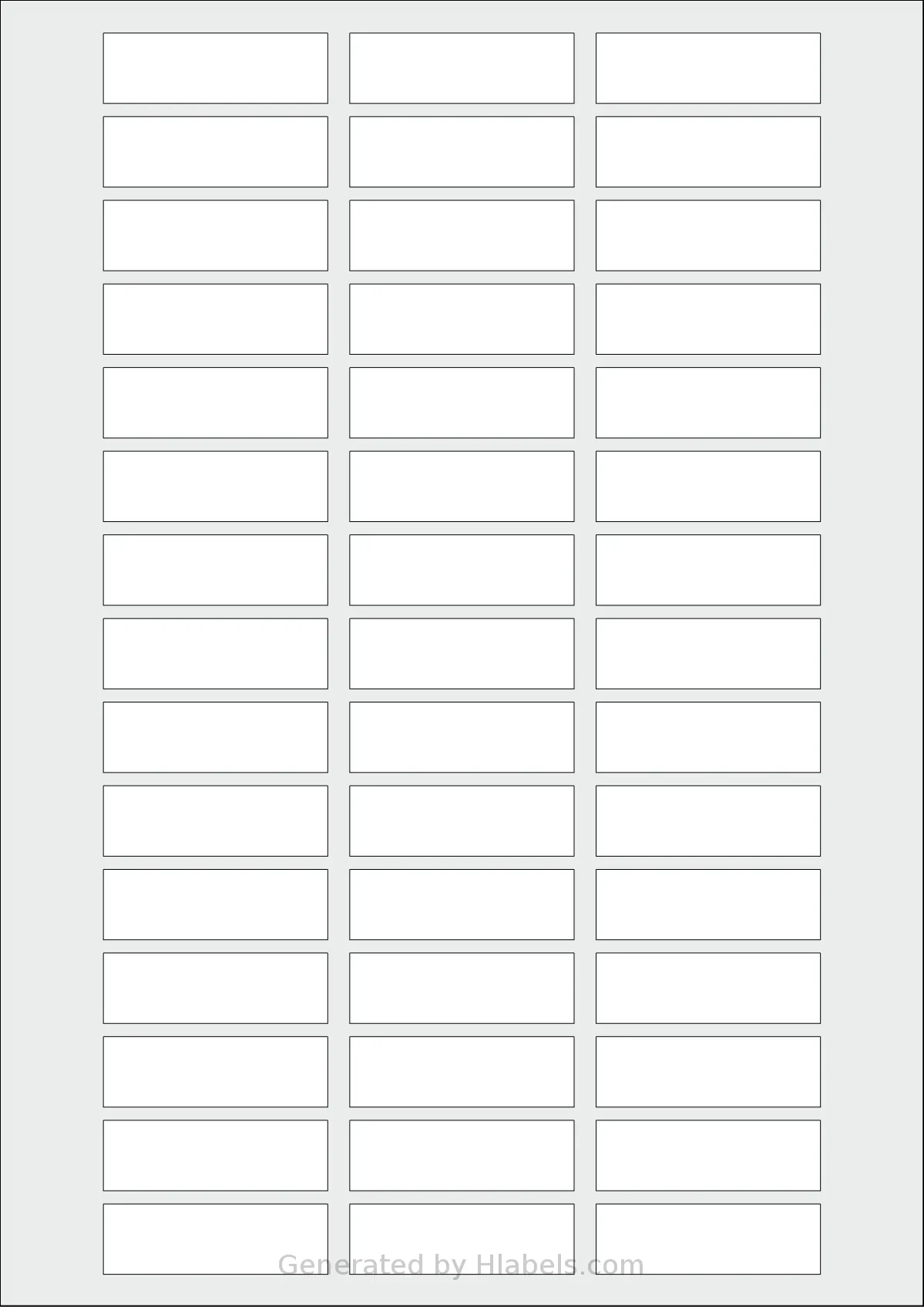 AALabels® AAD045 template with 45 rectangular 51 x 16 millimeter labels per sheet, on A4-size adhesive blank label sheets.