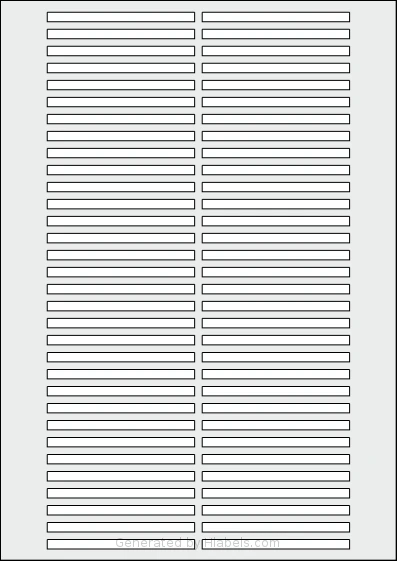 AALabels® AAD064 template with 64 rectangular 78 x 5 millimeter labels per sheet, on A4-size adhesive blank label sheets.