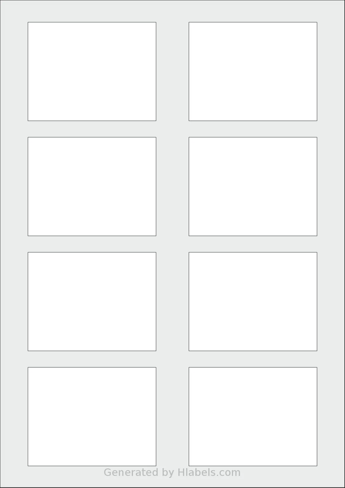 AALabels® AADD08 template with 8 rectangular 78 x 60 millimeter labels per sheet, on A4-size adhesive blank label sheets.