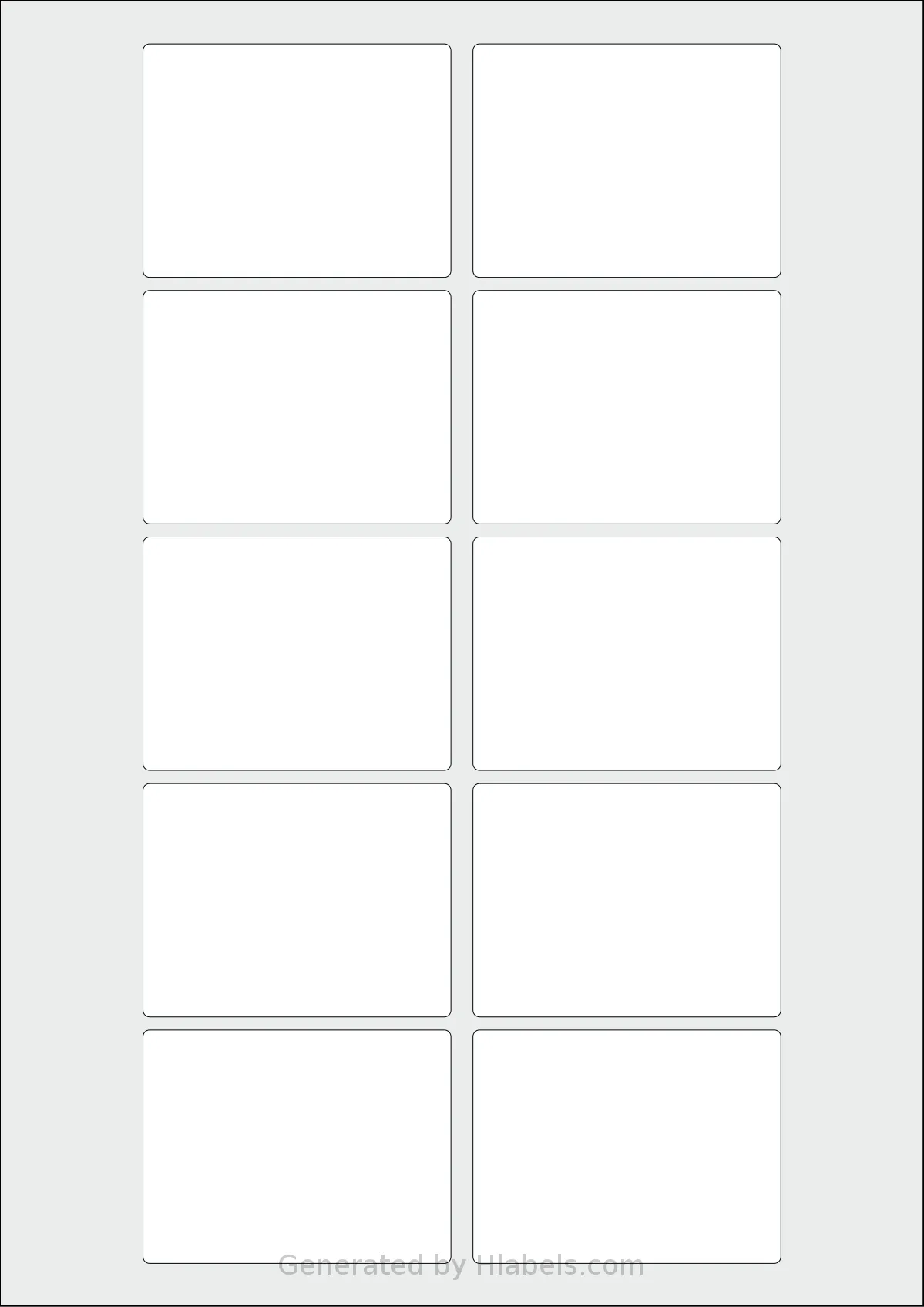 AALabels® AADD10 template with 10 rectangular 70 x 53 millimeter labels per sheet, on A4-size adhesive blank label sheets.