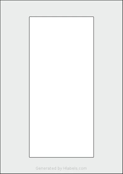 AALabels® AAE001 template with 1 rectangular 110 x 240 millimeter labels per sheet, on A4-size adhesive blank label sheets.