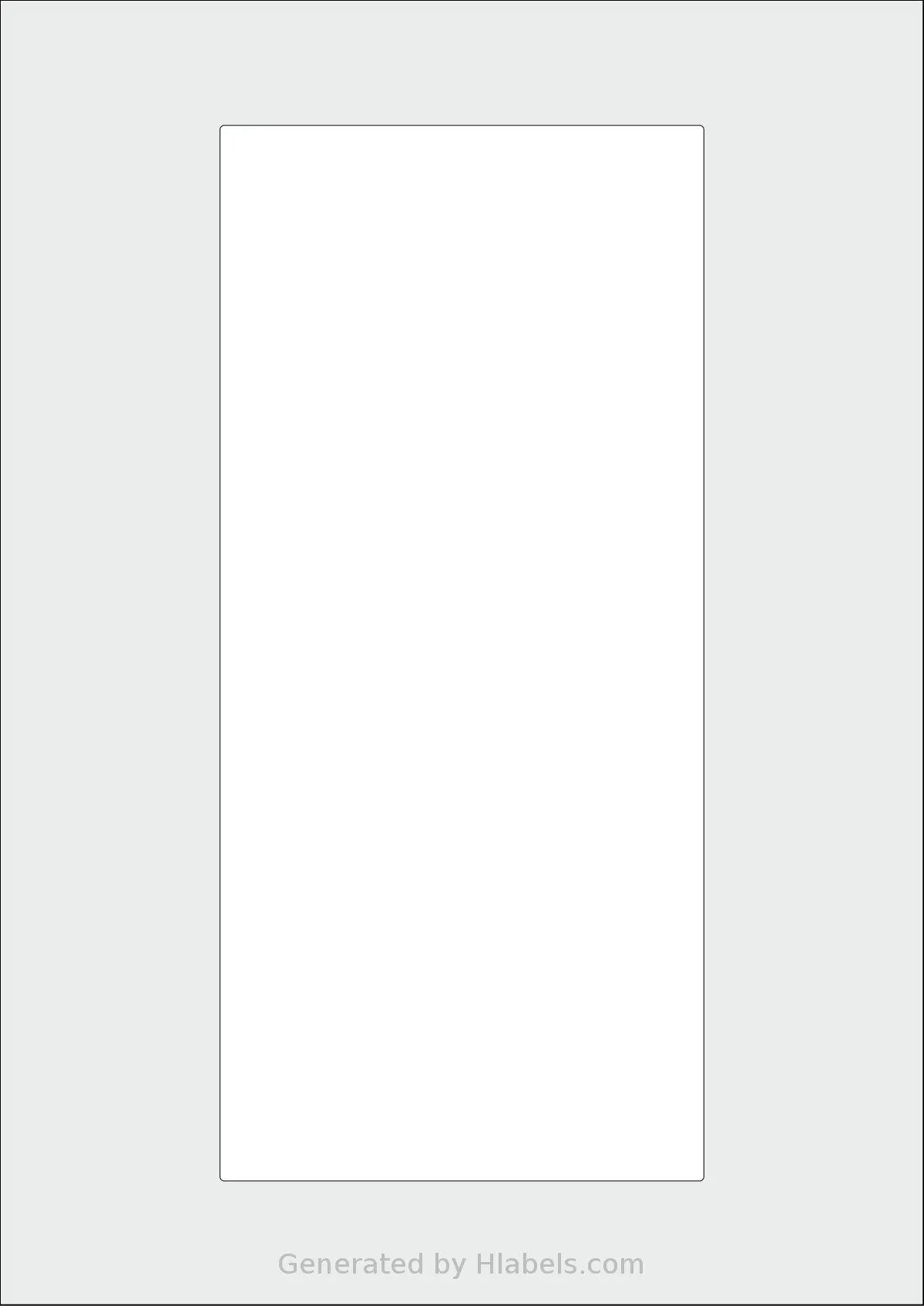 AALabels® AAE001 template with 1 rectangular 110 x 240 millimeter labels per sheet, on A4-size adhesive blank label sheets.