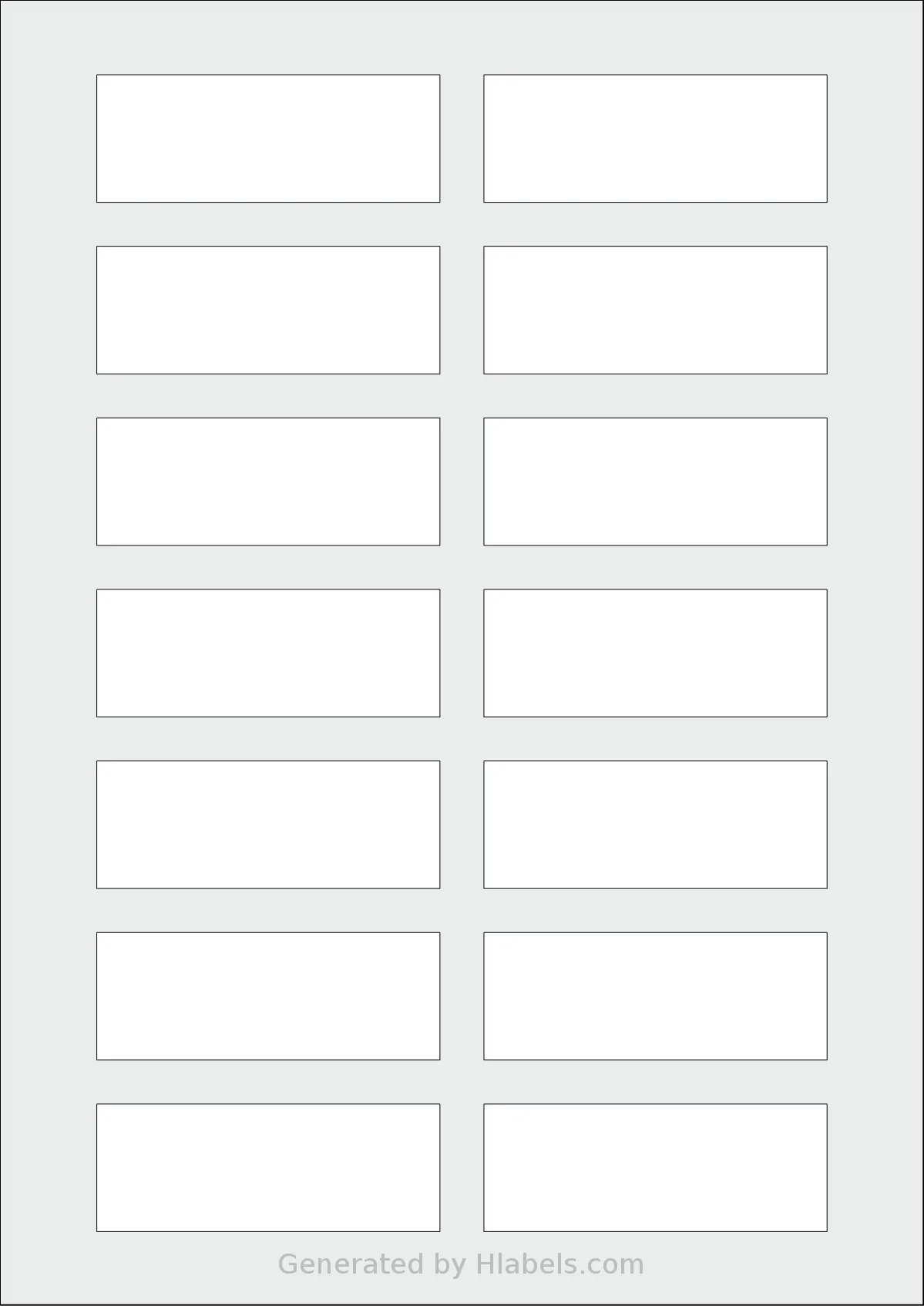 AALabels® AAE014 template with 14 rectangular 78 x 29 millimeter labels per sheet, on A4-size adhesive blank label sheets.