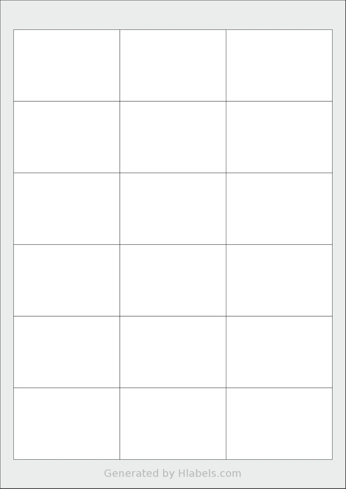 AALabels® AAE018 template with 18 rectangular 64.5 x 43.5 millimeter labels per sheet, on A4-size adhesive blank label sheets.