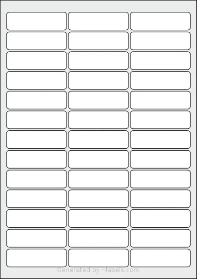 AALabels® AAE039 template with 39 rectangular 64 x 19 millimeter labels per sheet, on A4-size adhesive blank label sheets.