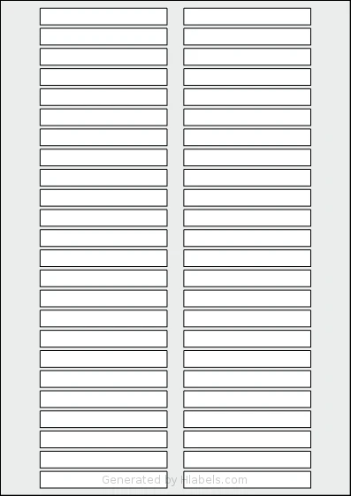 AALabels® AAE048 template with 48 rectangular 76 x 10 millimeter labels per sheet, on A4-size adhesive blank label sheets.