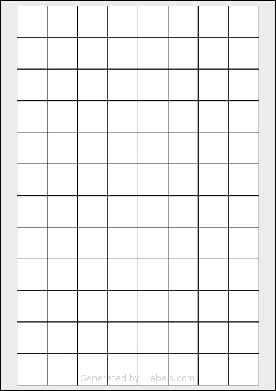 AALabels® AAE096 template with 96 rectangular 23 x 24 millimeter labels per sheet, on A4-size adhesive blank label sheets.