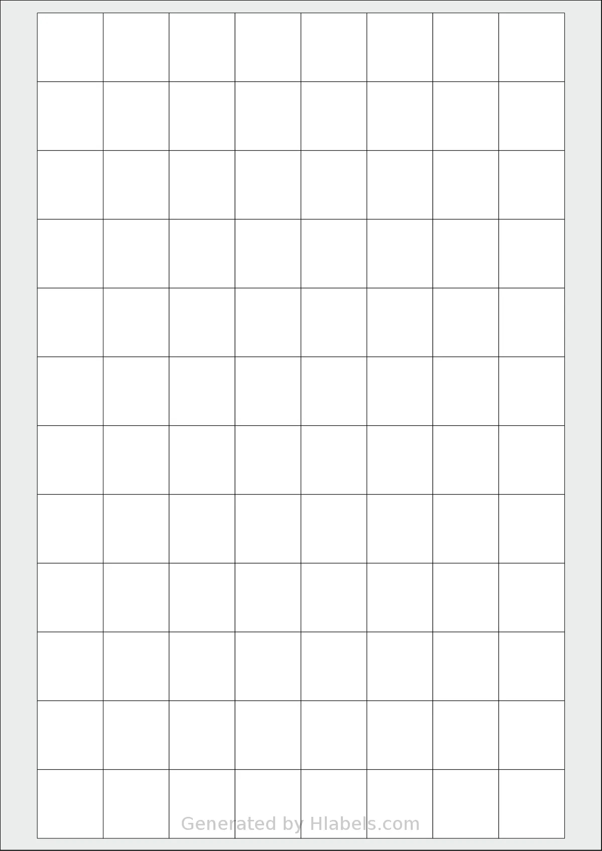 AALabels® AAE096 template with 96 rectangular 23 x 24 millimeter labels per sheet, on A4-size adhesive blank label sheets.