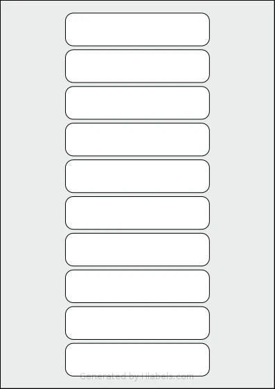 AALabels® AAEE10 template with 10 rectangular 110 x 25 millimeter labels per sheet, on A4-size adhesive blank label sheets.