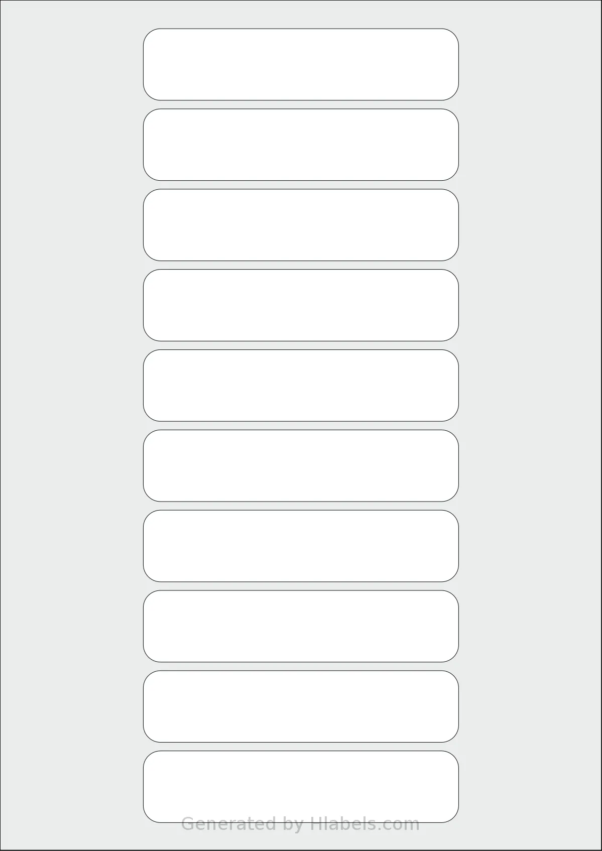 AALabels® AAEE10 template with 10 rectangular 110 x 25 millimeter labels per sheet, on A4-size adhesive blank label sheets.
