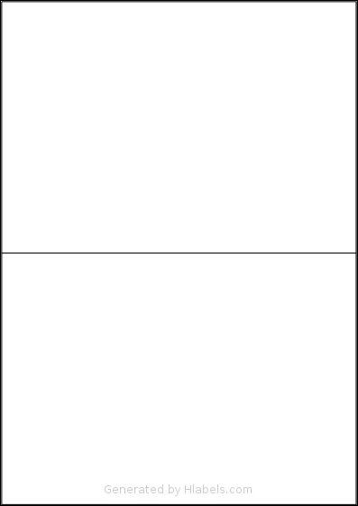 AALabels® AAEF02 template with 2 rectangular 208 x 147.5 millimeter labels per sheet, on A4-size adhesive blank label sheets.