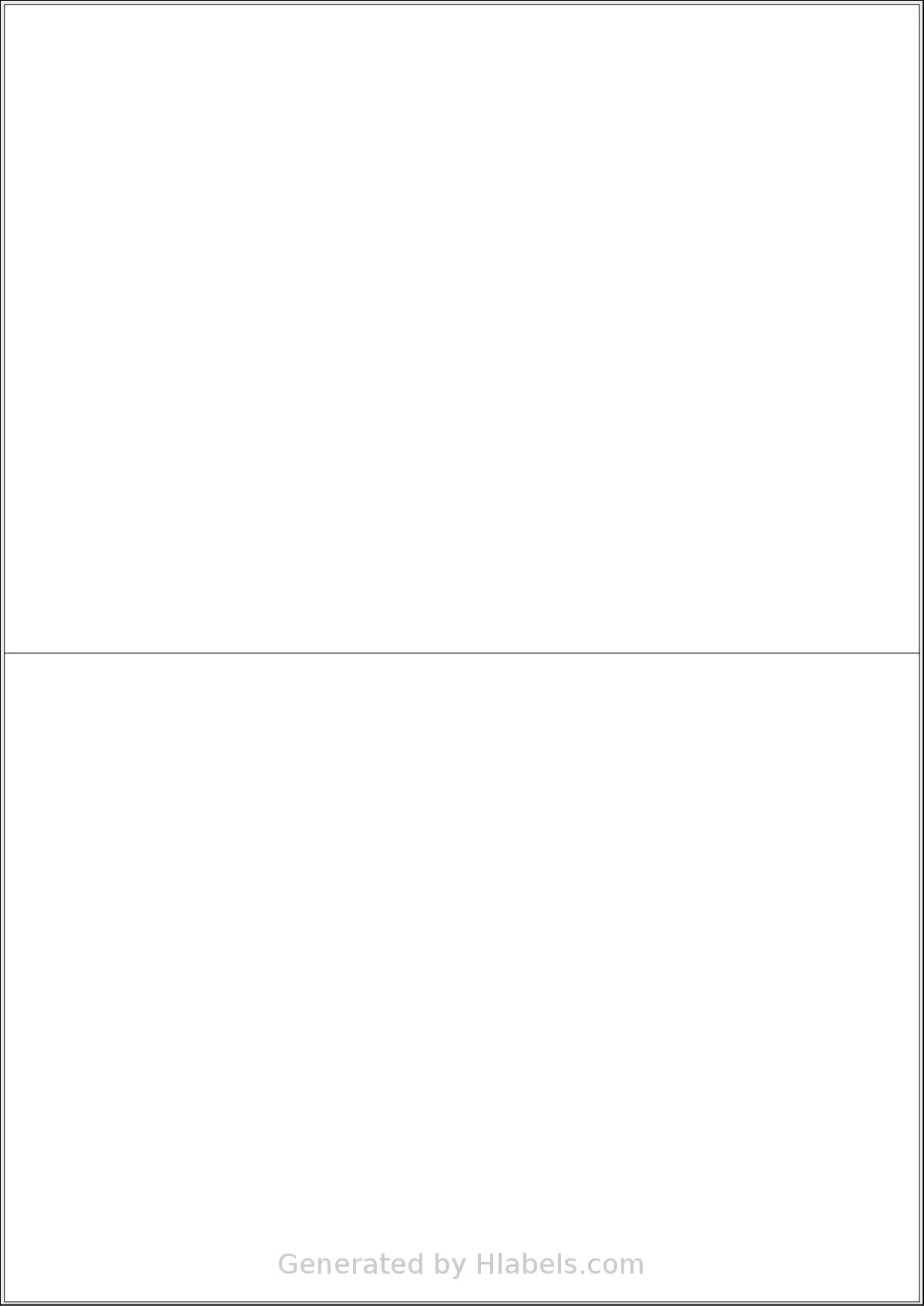 AALabels® AAEF02 template with 2 rectangular 208 x 147.5 millimeter labels per sheet, on A4-size adhesive blank label sheets.