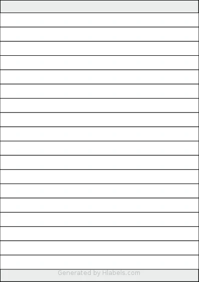 AALabels® AAF018 template with 18 rectangular 210 x 15 millimeter labels per sheet, on A4-size adhesive blank label sheets.