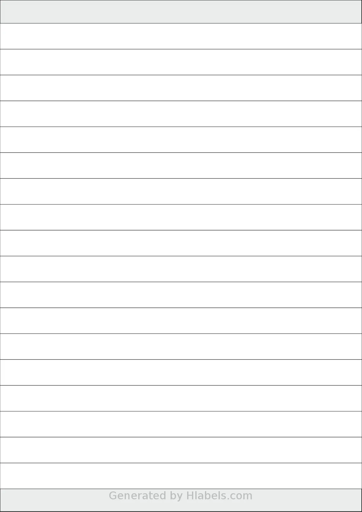 AALabels® AAF018 template with 18 rectangular 210 x 15 millimeter labels per sheet, on A4-size adhesive blank label sheets.