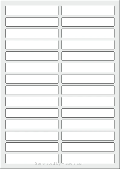 AALabels® AAF028 template with 28 rectangular 92 x 16 millimeter labels per sheet, on A4-size adhesive blank label sheets.