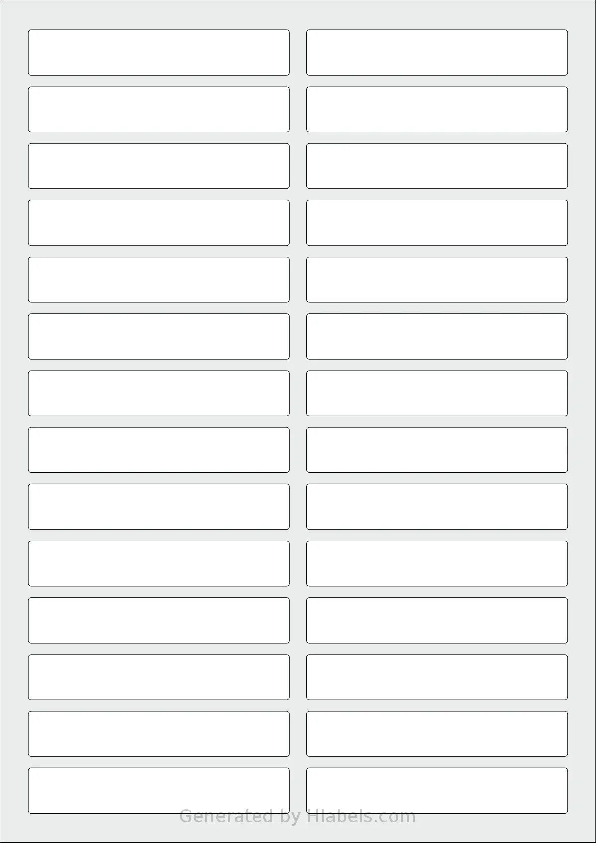 AALabels® AAF028 template with 28 rectangular 92 x 16 millimeter labels per sheet, on A4-size adhesive blank label sheets.