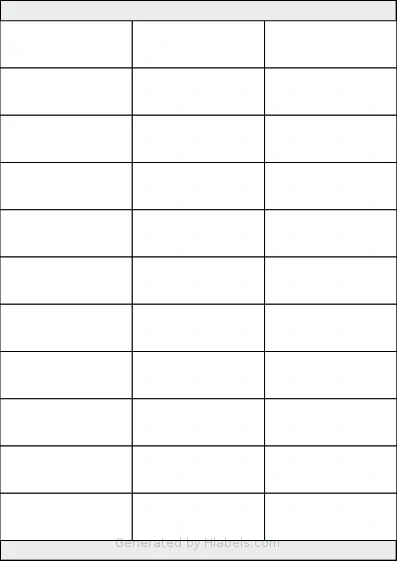 AALabels® AAF033 template with 33 rectangular 70 x 25 millimeter labels per sheet, on A4-size adhesive blank label sheets.