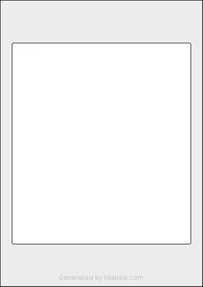 AALabels® AAFF01 template with 1 rectangular 185 x 208 millimeter labels per sheet, on A4-size adhesive blank label sheets.